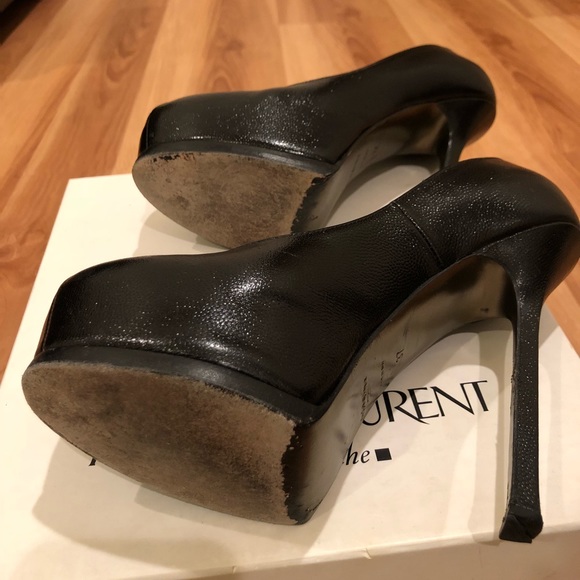 YSL Saint Laurent black shoes size 7 designer - Picture 5 of 7